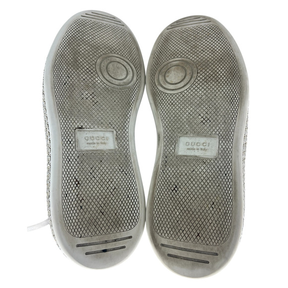 Gucci Ace Web Platform Crystal Embellished Leather Sneakers - Picture 16 of 16